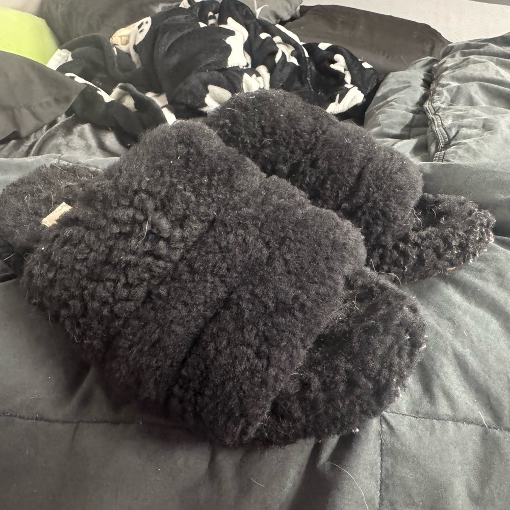 UGG Black Shearling Slide Slippers